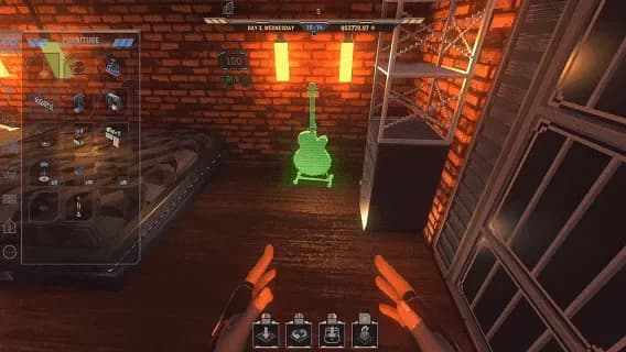 Furniture placement preview inside an apartment